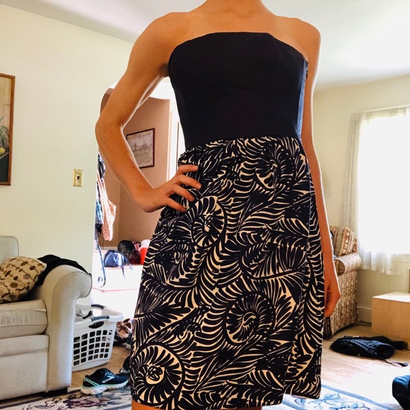 CK Bradley New York Navy Motif Strapless Dress - Picture 4 of 4